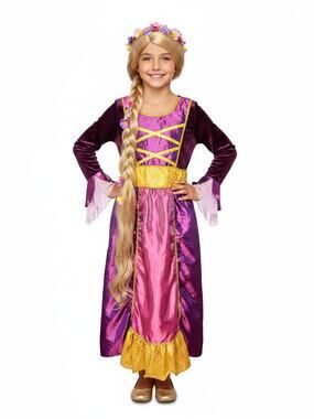 Girls Purple Velvet Medieval Renaissance Princess Costume Dress [10-12]